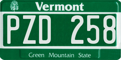VT license plate PZD258