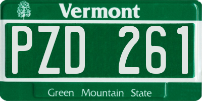 VT license plate PZD261