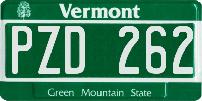 VT license plate PZD262