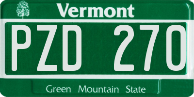 VT license plate PZD270