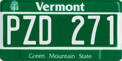 VT license plate PZD271