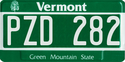 VT license plate PZD282