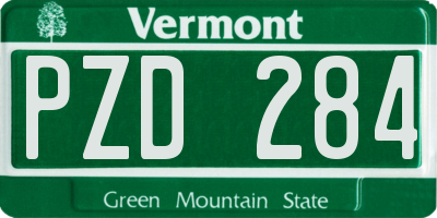 VT license plate PZD284