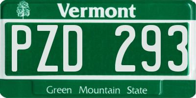 VT license plate PZD293