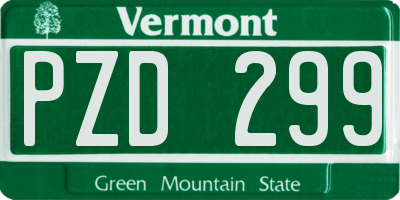 VT license plate PZD299