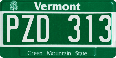 VT license plate PZD313