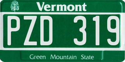 VT license plate PZD319