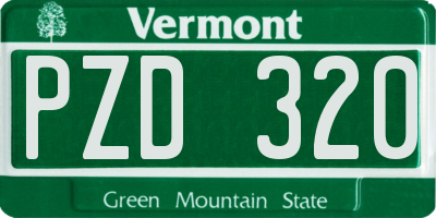 VT license plate PZD320
