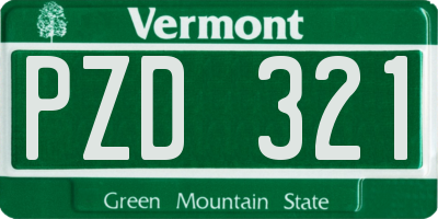 VT license plate PZD321