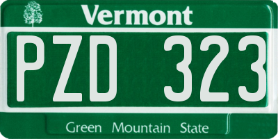 VT license plate PZD323
