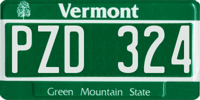 VT license plate PZD324