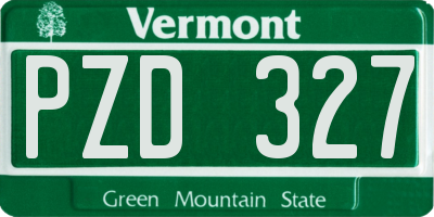 VT license plate PZD327