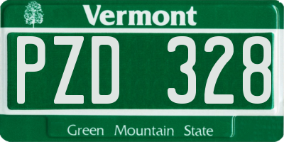 VT license plate PZD328