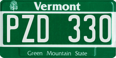 VT license plate PZD330