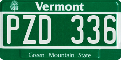 VT license plate PZD336