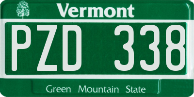VT license plate PZD338
