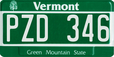 VT license plate PZD346