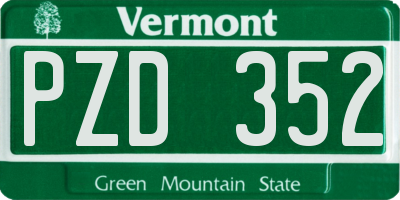 VT license plate PZD352