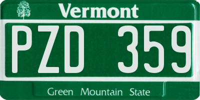 VT license plate PZD359