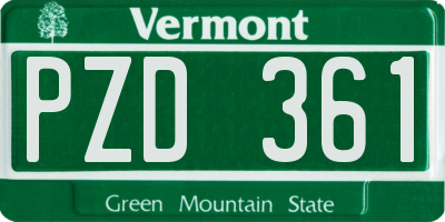VT license plate PZD361