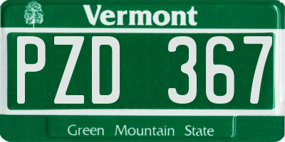 VT license plate PZD367