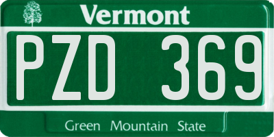 VT license plate PZD369