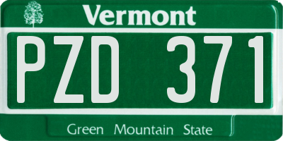VT license plate PZD371