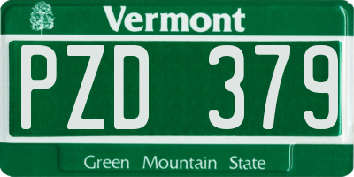 VT license plate PZD379
