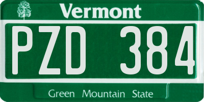 VT license plate PZD384