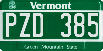 VT license plate PZD385