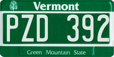 VT license plate PZD392