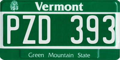 VT license plate PZD393