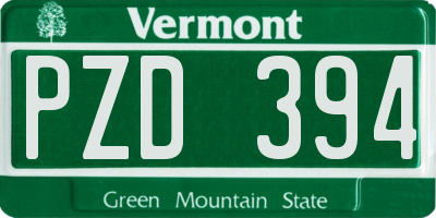 VT license plate PZD394