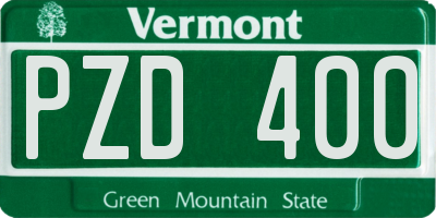 VT license plate PZD400