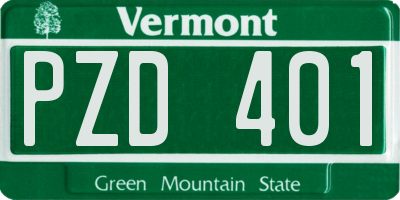 VT license plate PZD401