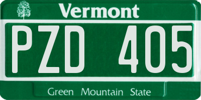VT license plate PZD405