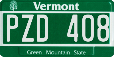 VT license plate PZD408