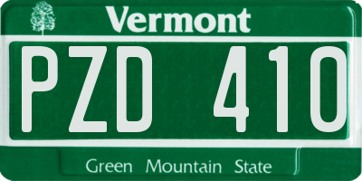 VT license plate PZD410