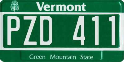 VT license plate PZD411
