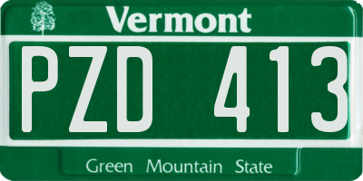 VT license plate PZD413