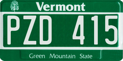VT license plate PZD415