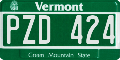 VT license plate PZD424