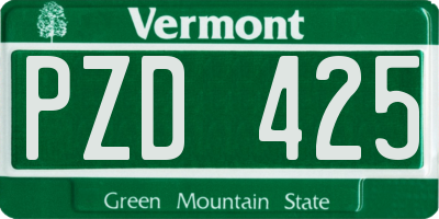 VT license plate PZD425