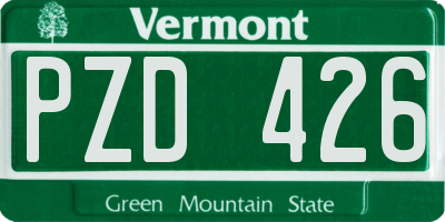 VT license plate PZD426