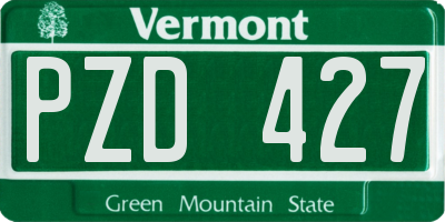 VT license plate PZD427
