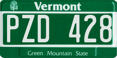 VT license plate PZD428