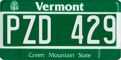 VT license plate PZD429