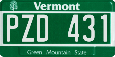 VT license plate PZD431