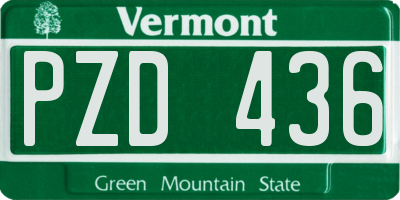VT license plate PZD436