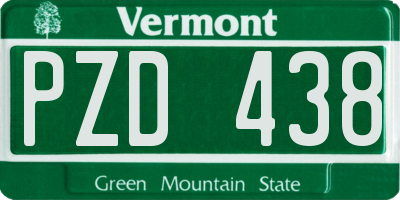 VT license plate PZD438